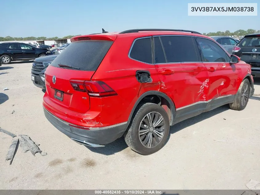 2018 Volkswagen Tiguan 2.0T Se/2.0T Sel VIN: 3VV3B7AX5JM038738 Lot: 40552435