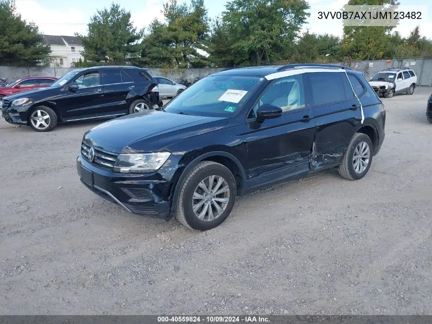 2018 Volkswagen Tiguan 2.0T S VIN: 3VV0B7AX1JM123482 Lot: 40559824