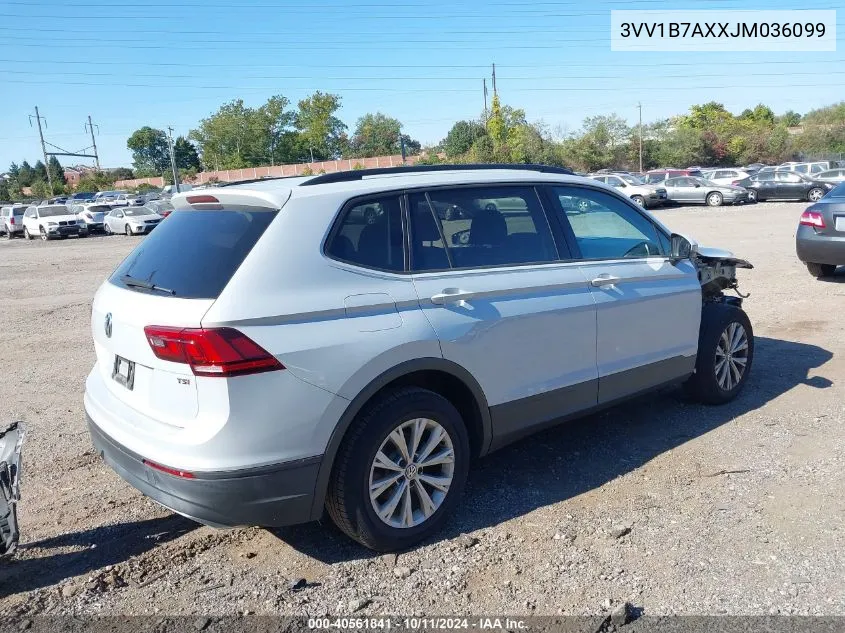 2018 Volkswagen Tiguan 2.0T S VIN: 3VV1B7AXXJM036099 Lot: 40561841