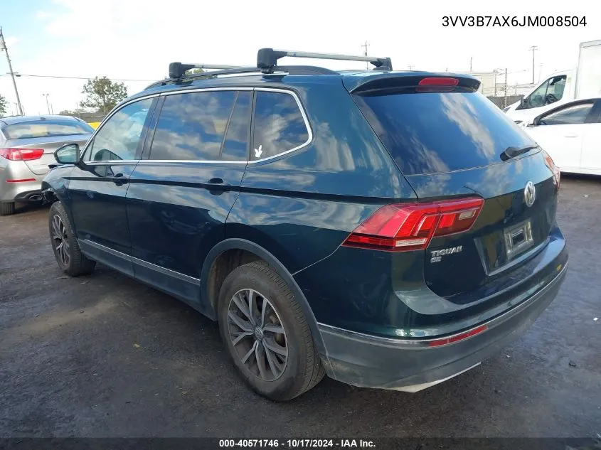 2018 Volkswagen Tiguan 2.0T Se/2.0T Sel VIN: 3VV3B7AX6JM008504 Lot: 40571746