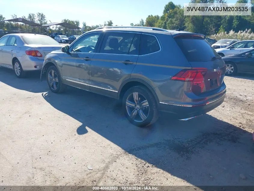 2018 Volkswagen Tiguan 2.0T Sel Premium VIN: 3VV4B7AX0JM203535 Lot: 40582803