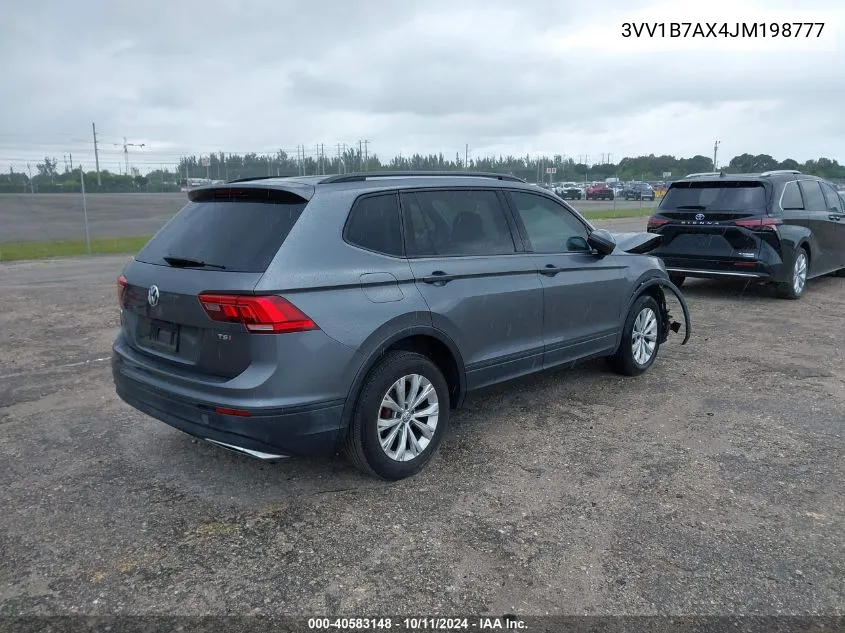 2018 Volkswagen Tiguan 2.0T S VIN: 3VV1B7AX4JM198777 Lot: 40583148