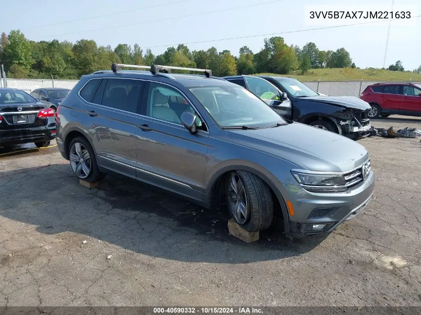 2018 Volkswagen Tiguan 2.0T Sel Premium VIN: 3VV5B7AX7JM221633 Lot: 40590332