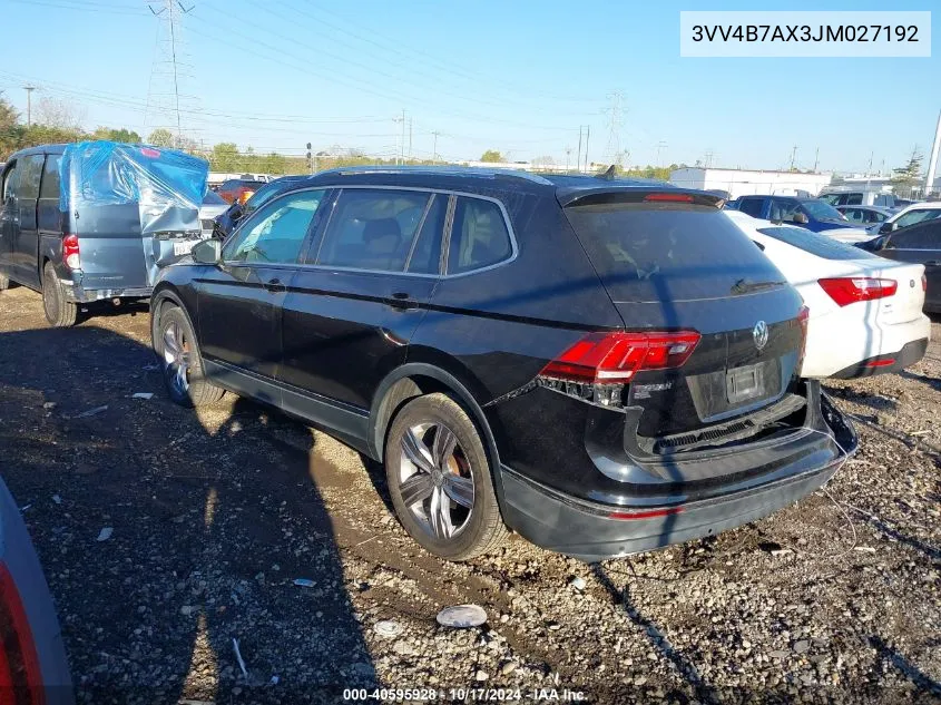 2018 Volkswagen Tiguan 2.0T Sel Premium VIN: 3VV4B7AX3JM027192 Lot: 40595928