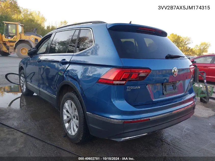 2018 Volkswagen Tiguan 2.0T Se/2.0T Sel VIN: 3VV2B7AX5JM174315 Lot: 40602781