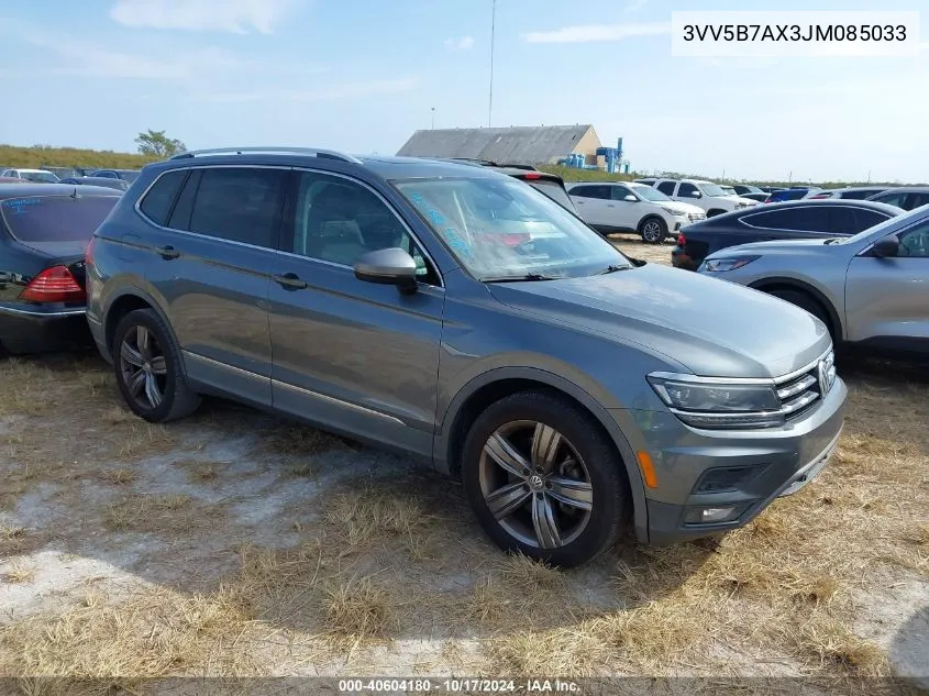 2018 Volkswagen Tiguan Sel Premium VIN: 3VV5B7AX3JM085033 Lot: 40604180