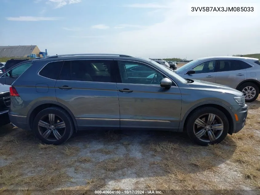 2018 Volkswagen Tiguan Sel Premium VIN: 3VV5B7AX3JM085033 Lot: 40604180