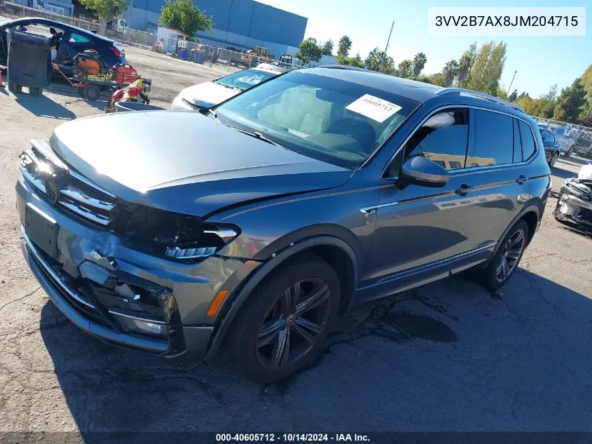 2018 Volkswagen Tiguan 2.0T Se/2.0T Sel VIN: 3VV2B7AX8JM204715 Lot: 40605712