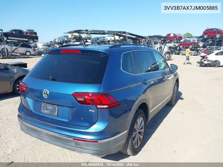 2018 Volkswagen Tiguan 2.0T Se/2.0T Sel VIN: 3VV3B7AX7JM005885 Lot: 40605935