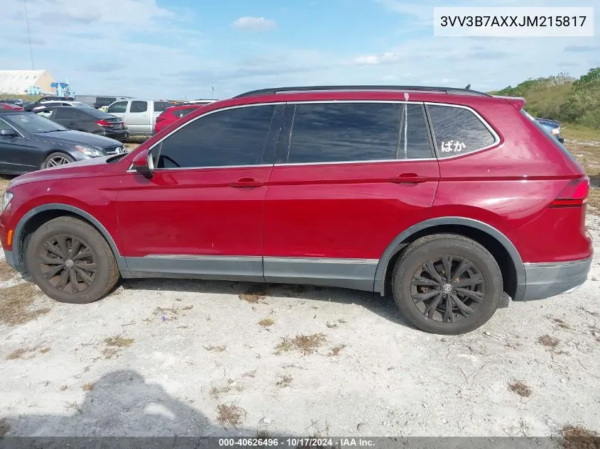 2018 Volkswagen Tiguan Se/Sel VIN: 3VV3B7AXXJM215817 Lot: 40626496