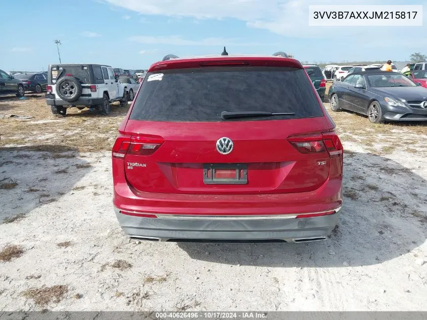 2018 Volkswagen Tiguan Se/Sel VIN: 3VV3B7AXXJM215817 Lot: 40626496