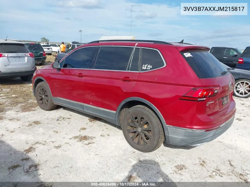 2018 Volkswagen Tiguan Se/Sel VIN: 3VV3B7AXXJM215817 Lot: 40626496