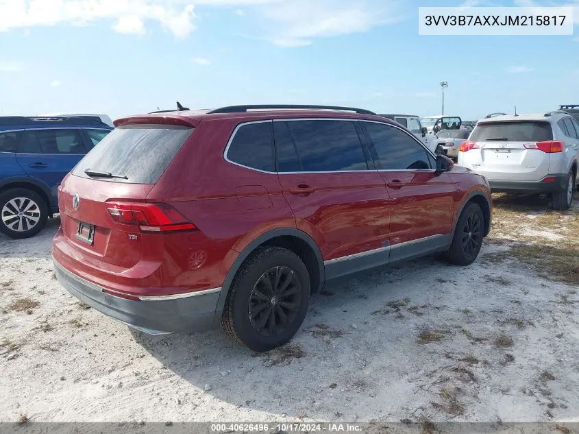 2018 Volkswagen Tiguan Se/Sel VIN: 3VV3B7AXXJM215817 Lot: 40626496