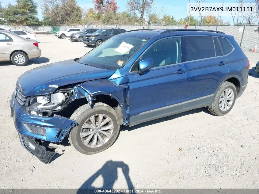 2018 Volkswagen Tiguan 2.0T Se/2.0T Sel VIN: 3VV2B7AX9JM011151 Lot: 40643202