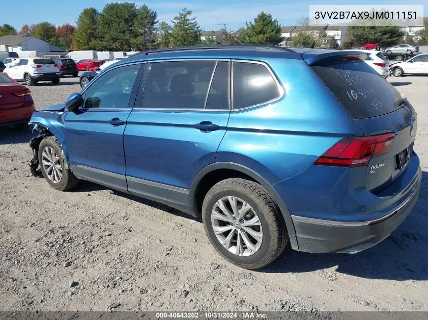 2018 Volkswagen Tiguan 2.0T Se/2.0T Sel VIN: 3VV2B7AX9JM011151 Lot: 40643202