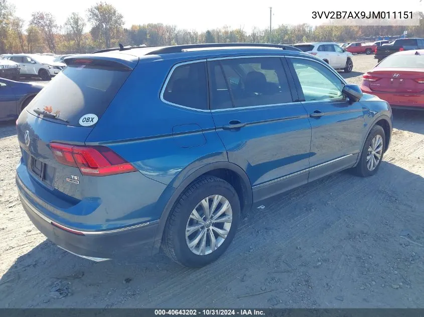 2018 Volkswagen Tiguan 2.0T Se/2.0T Sel VIN: 3VV2B7AX9JM011151 Lot: 40643202