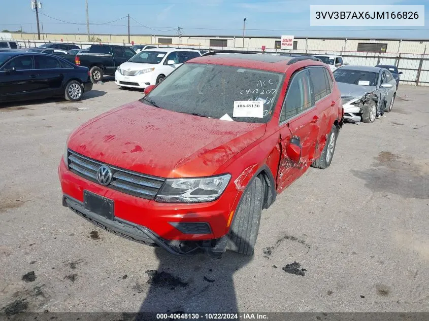 2018 Volkswagen Tiguan 2.0T Se/2.0T Sel VIN: 3VV3B7AX6JM166826 Lot: 40648130