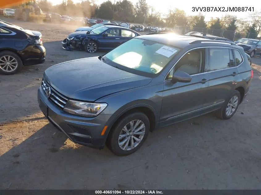 2018 Volkswagen Tiguan 2.0T Se/2.0T Sel VIN: 3VV3B7AX2JM088741 Lot: 40651094