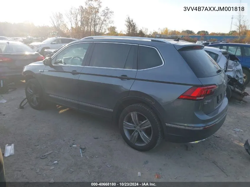 2018 Volkswagen Tiguan 2.0T Sel Premium VIN: 3VV4B7AXXJM001818 Lot: 40668180