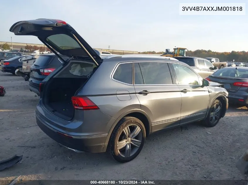 2018 Volkswagen Tiguan 2.0T Sel Premium VIN: 3VV4B7AXXJM001818 Lot: 40668180