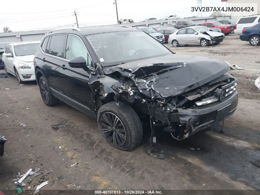 2018 Volkswagen Tiguan 2.0T Se/2.0T Sel VIN: 3VV2B7AX4JM006424 Lot: 40707013