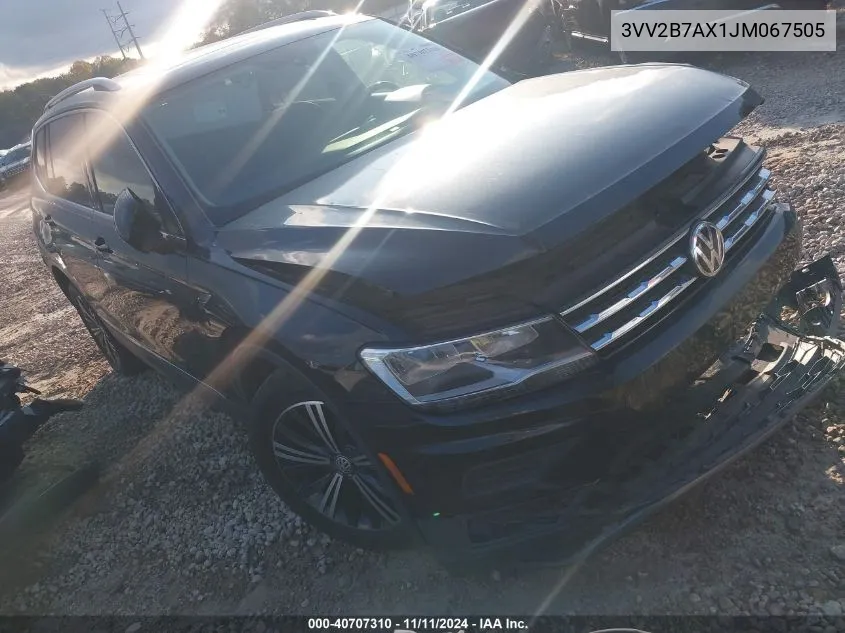 2018 Volkswagen Tiguan Se/Sel VIN: 3VV2B7AX1JM067505 Lot: 40707310