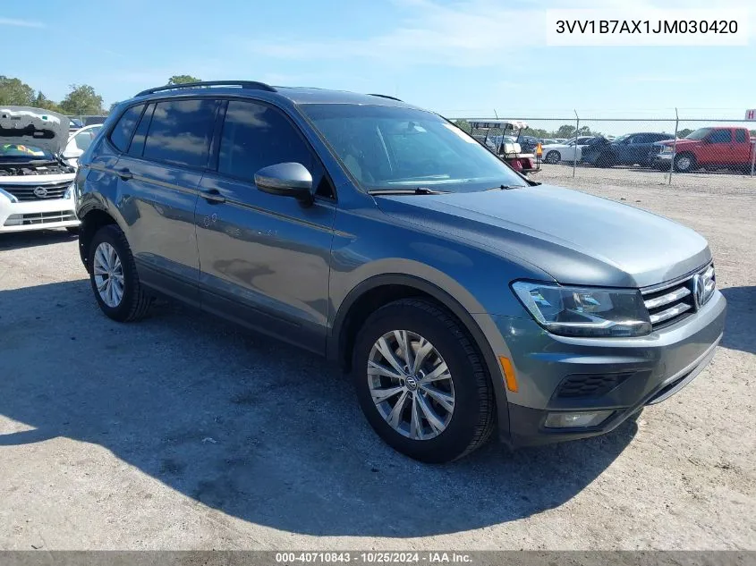 2018 Volkswagen Tiguan 2.0T S VIN: 3VV1B7AX1JM030420 Lot: 40710843