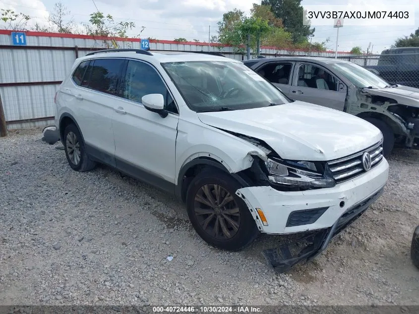 2018 Volkswagen Tiguan 2.0T Se/2.0T Sel VIN: 3VV3B7AX0JM074403 Lot: 40724446