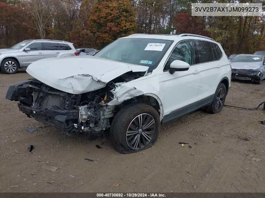 2018 Volkswagen Tiguan 2.0T Se/Sel VIN: 3VV2B7AX1JM099273 Lot: 40730692