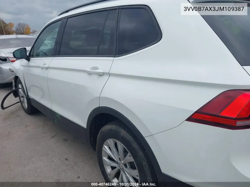 2018 Volkswagen Tiguan 2.0T S VIN: 3VV0B7AX3JM109387 Lot: 40746249