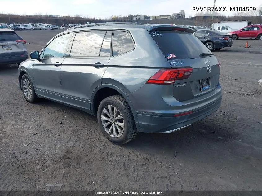 2018 Volkswagen Tiguan 2.0T S VIN: 3VV0B7AXXJM104509 Lot: 40775613