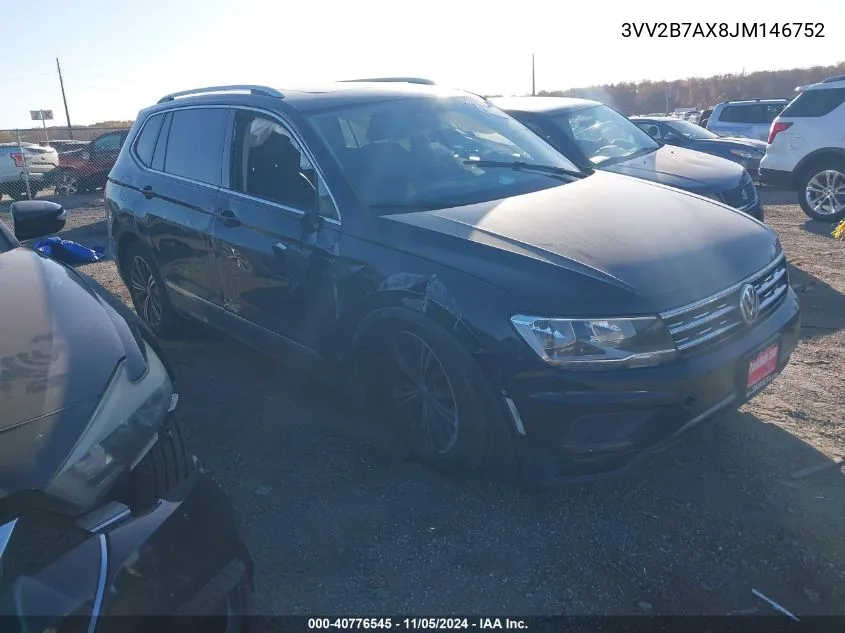 2018 Volkswagen Tiguan 2.0T Se/Sel VIN: 3VV2B7AX8JM146752 Lot: 40776545