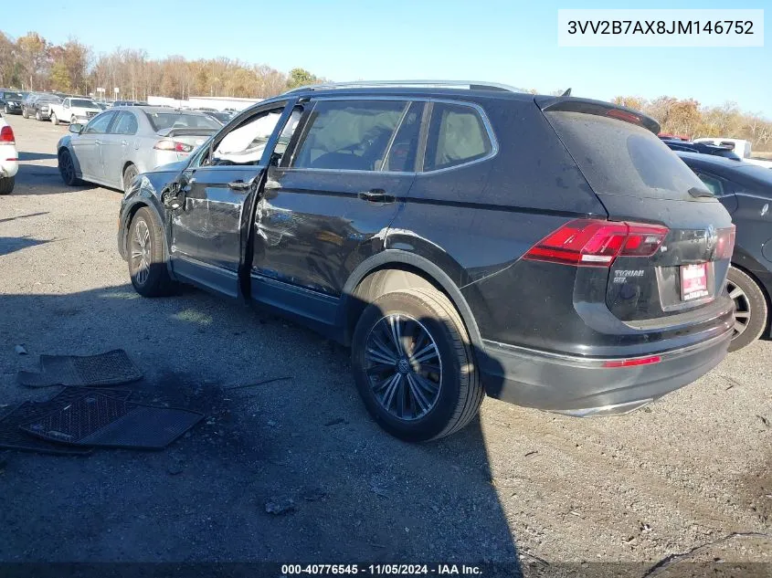 2018 Volkswagen Tiguan 2.0T Se/Sel VIN: 3VV2B7AX8JM146752 Lot: 40776545