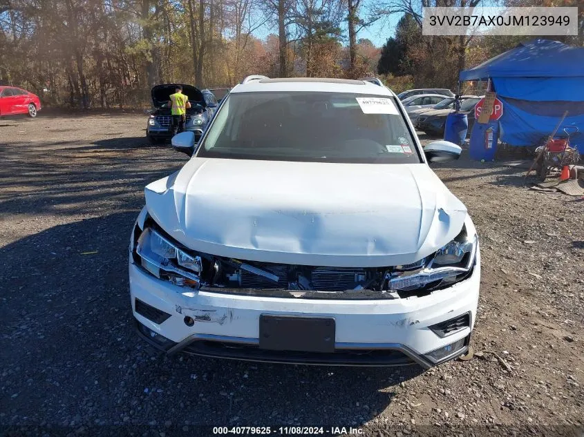 2018 Volkswagen Tiguan 2.0T Se/Sel VIN: 3VV2B7AX0JM123949 Lot: 40779625