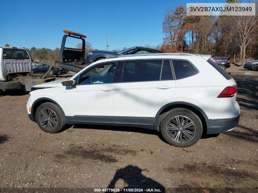 2018 Volkswagen Tiguan 2.0T Se/Sel VIN: 3VV2B7AX0JM123949 Lot: 40779625