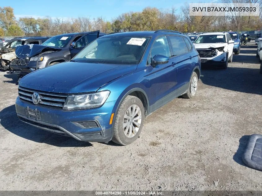 2018 Volkswagen Tiguan 2.0T S VIN: 3VV1B7AXXJM059303 Lot: 40784298