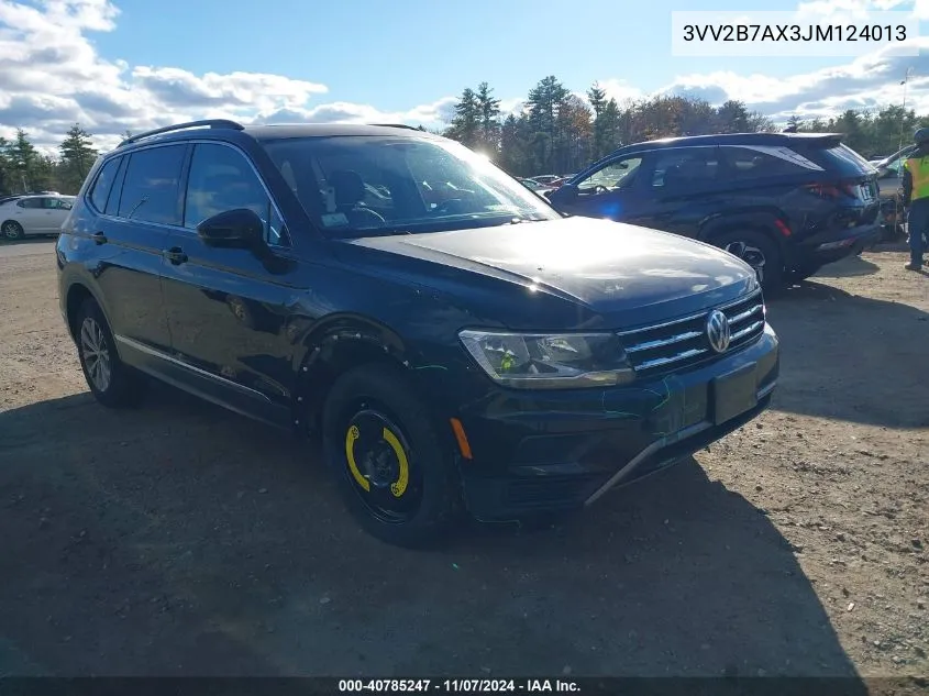 2018 Volkswagen Tiguan 2.0T Se/Sel VIN: 3VV2B7AX3JM124013 Lot: 40785247