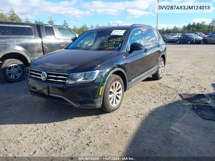 2018 Volkswagen Tiguan 2.0T Se/Sel VIN: 3VV2B7AX3JM124013 Lot: 40785247