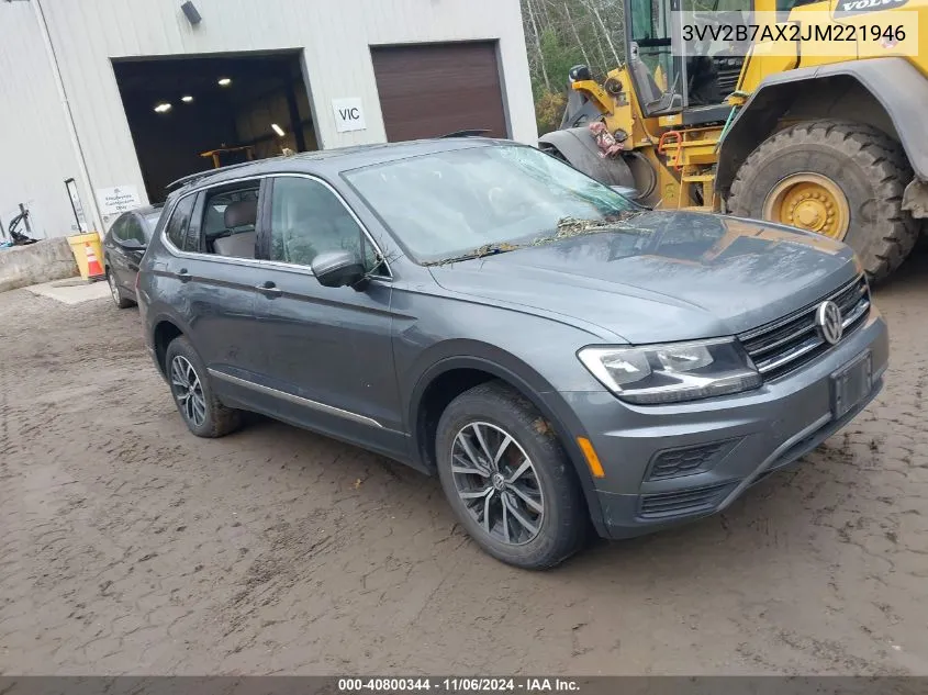 2018 Volkswagen Tiguan 2.0T Se/Sel VIN: 3VV2B7AX2JM221946 Lot: 40800344