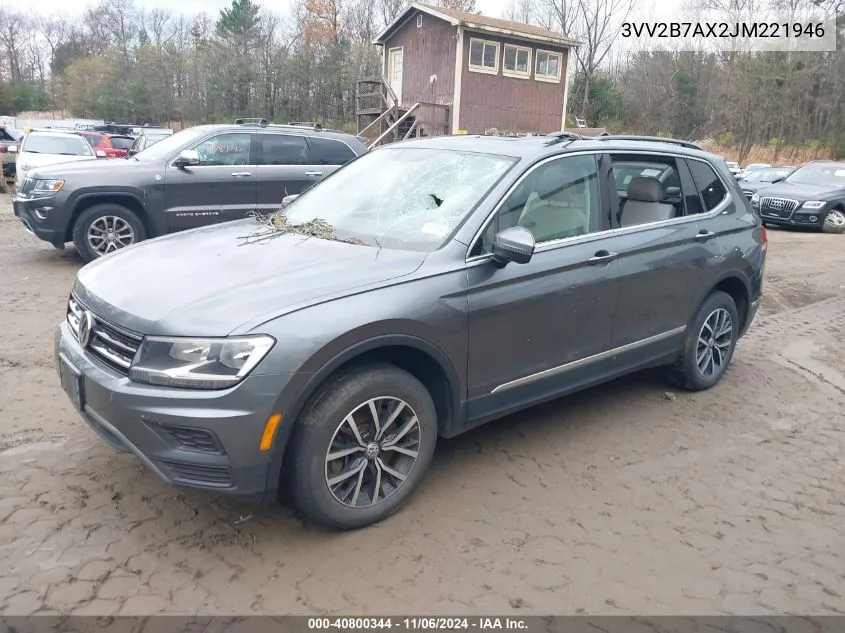 2018 Volkswagen Tiguan 2.0T Se/Sel VIN: 3VV2B7AX2JM221946 Lot: 40800344