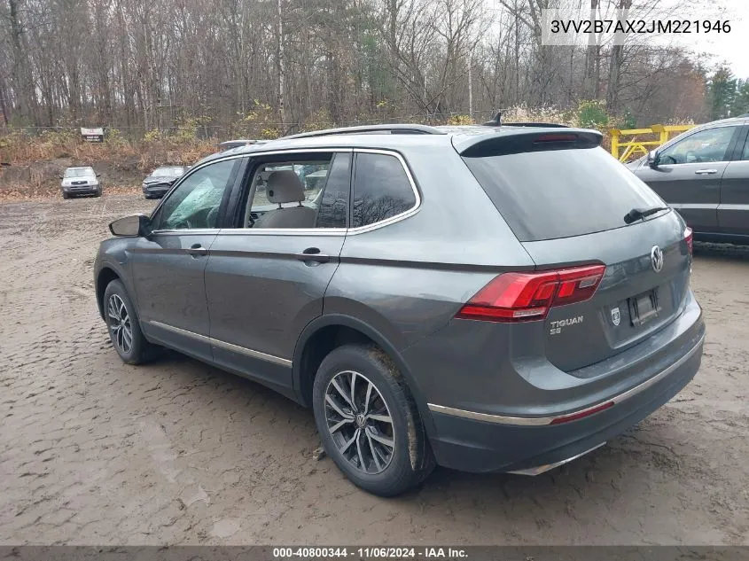 2018 Volkswagen Tiguan 2.0T Se/Sel VIN: 3VV2B7AX2JM221946 Lot: 40800344