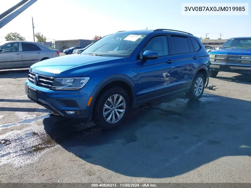 2018 Volkswagen Tiguan 2.0T S VIN: 3VV0B7AX0JM019985 Lot: 40806213