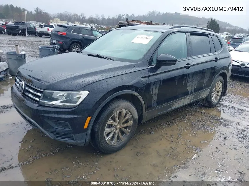 2018 Volkswagen Tiguan 2.0T S VIN: 3VV0B7AX0JM079412 Lot: 40810705