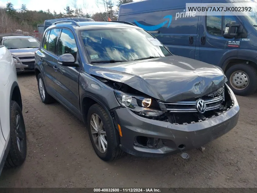 2018 Volkswagen Tiguan Limited 2.0T VIN: WVGBV7AX7JK002392 Lot: 40832600