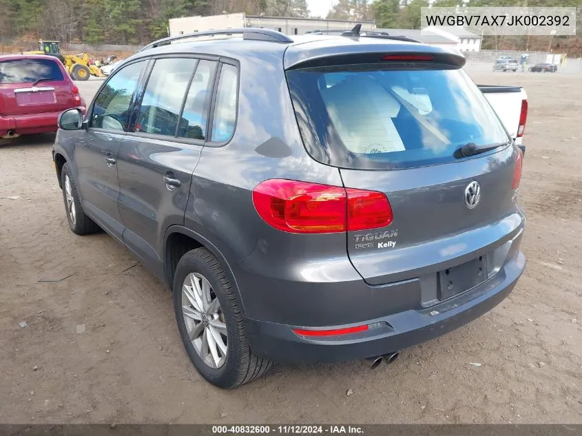 2018 Volkswagen Tiguan Limited 2.0T VIN: WVGBV7AX7JK002392 Lot: 40832600