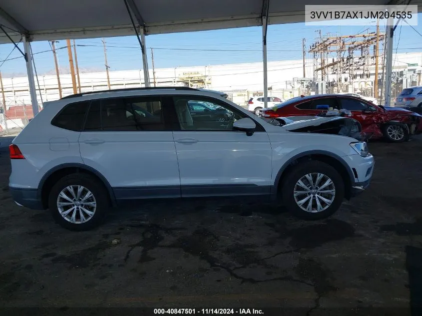 2018 Volkswagen Tiguan 2.0T S VIN: 3VV1B7AX1JM204535 Lot: 40847501