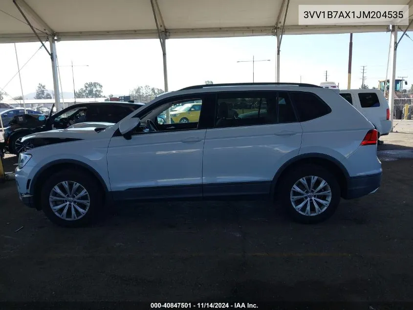 2018 Volkswagen Tiguan 2.0T S VIN: 3VV1B7AX1JM204535 Lot: 40847501