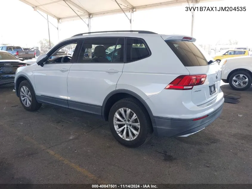 2018 Volkswagen Tiguan 2.0T S VIN: 3VV1B7AX1JM204535 Lot: 40847501