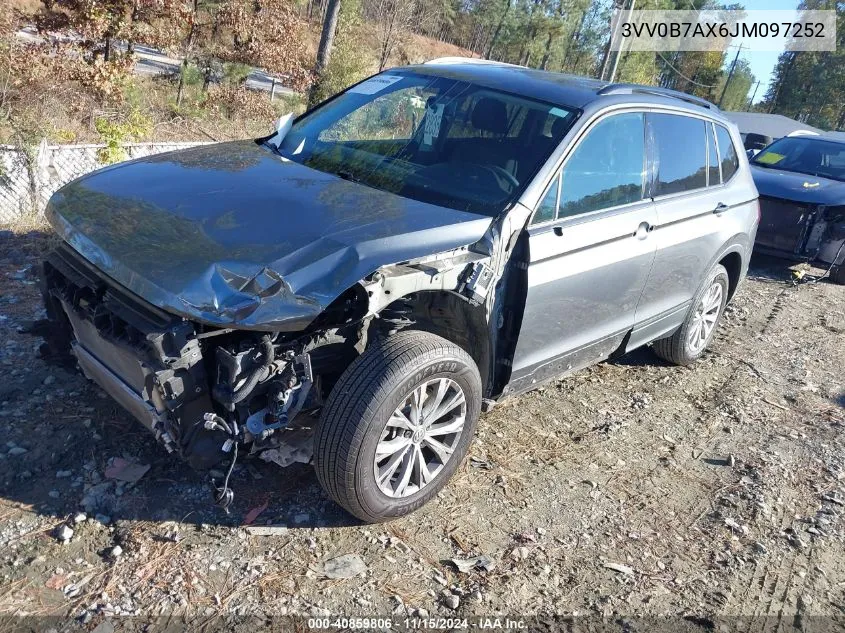 2018 Volkswagen Tiguan 2.0T S VIN: 3VV0B7AX6JM097252 Lot: 40859806