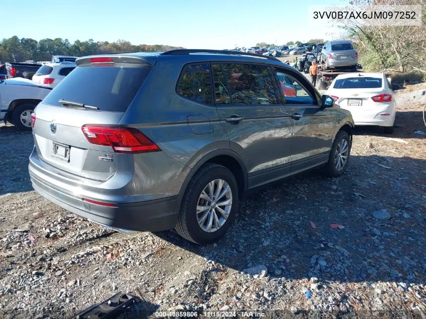 2018 Volkswagen Tiguan 2.0T S VIN: 3VV0B7AX6JM097252 Lot: 40859806